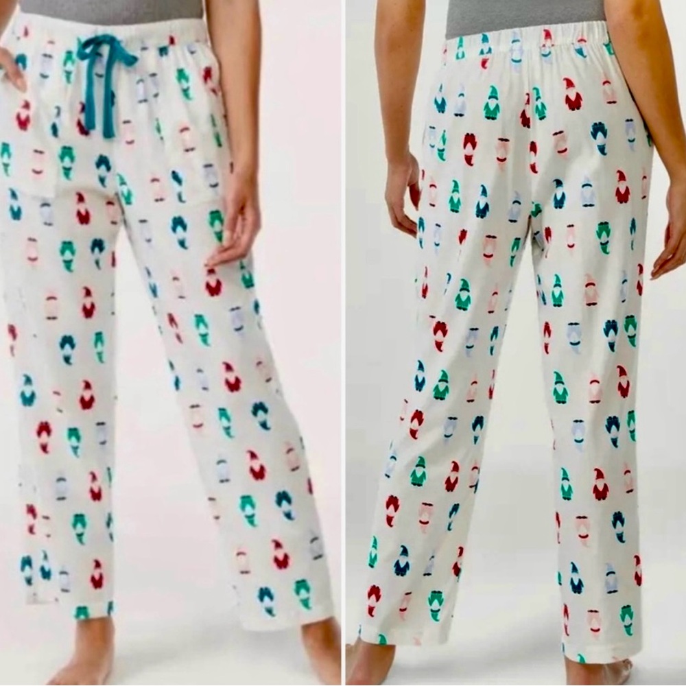 NWOT Joyspun Holiday Gnome Print Brushed Flannel Pajama Longe Pants – Small